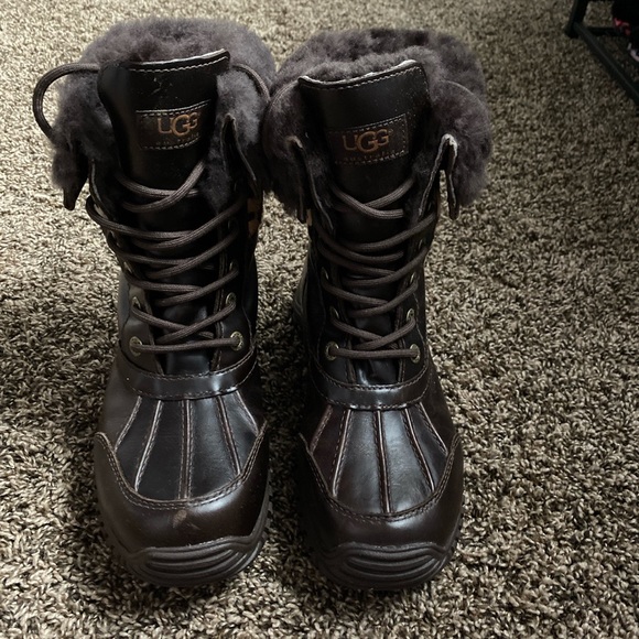 dark brown with cheetah print ugg boots - Picture 1 of 4